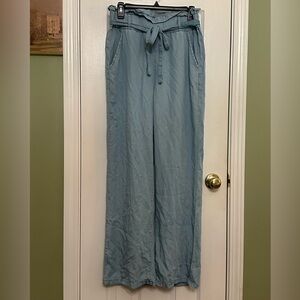 Wide legged denim color pants